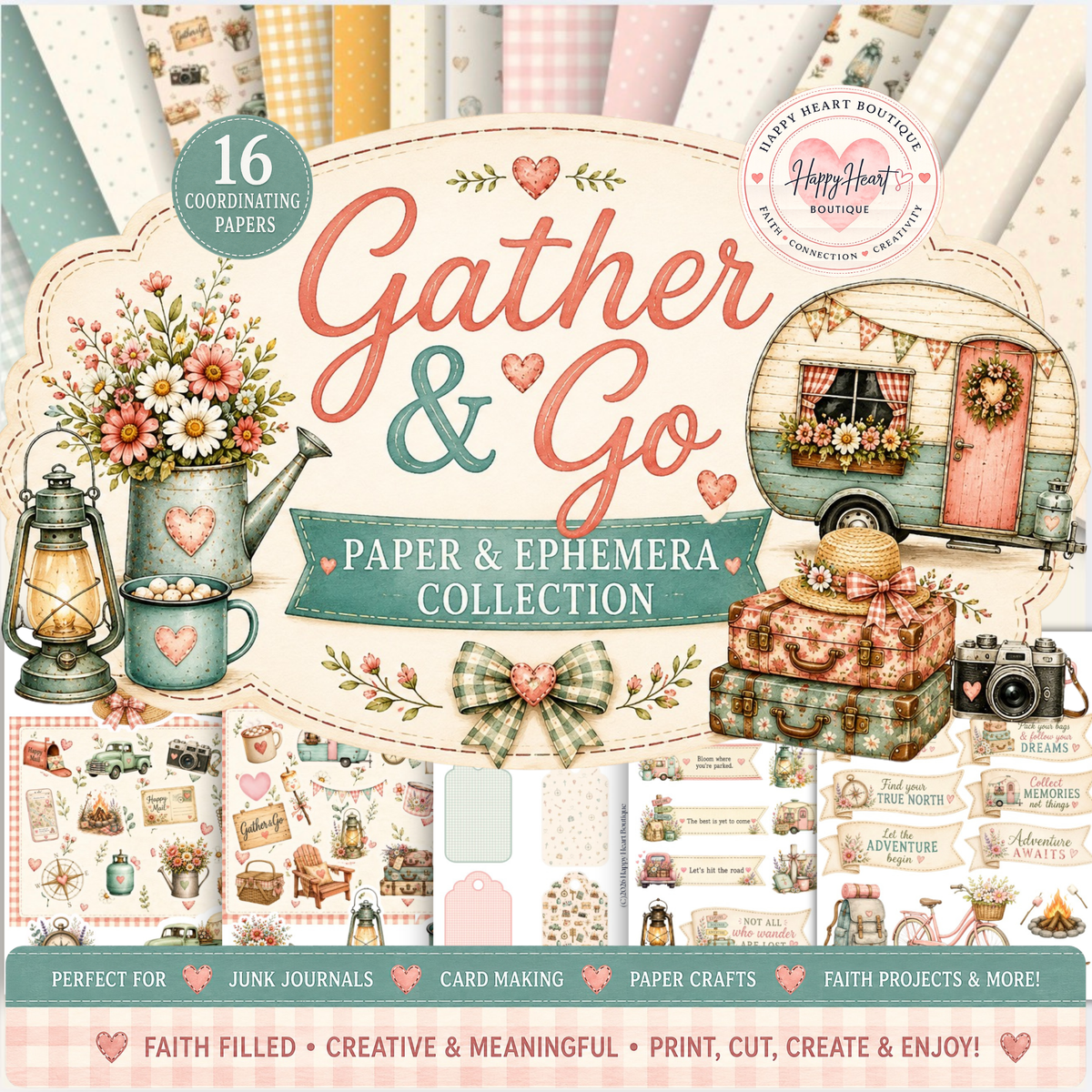 Gather & Go Bundle | 5 Printable Paper Craft Collections