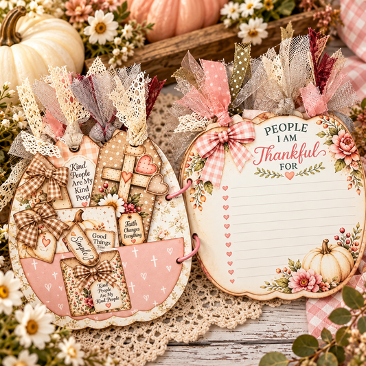 Pumpkin Cottage Full Journal | 78-Page DIY Printable Fall Guided Gratitude & Faith Journal Kit