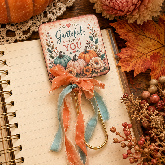 🍂 Vintage Harvest Market Paperclip Stuffies 🍂 - Printable Paperclip Bookmarks, Fall Junk Journal Page Markers, Autumn Digital Download
