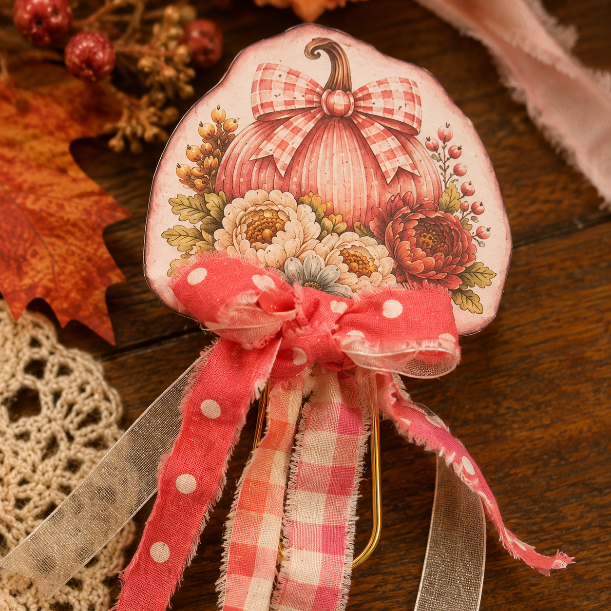 🍂 Vintage Harvest Market Paperclip Stuffies 🍂 - Printable Paperclip Bookmarks, Fall Junk Journal Page Markers, Autumn Digital Download