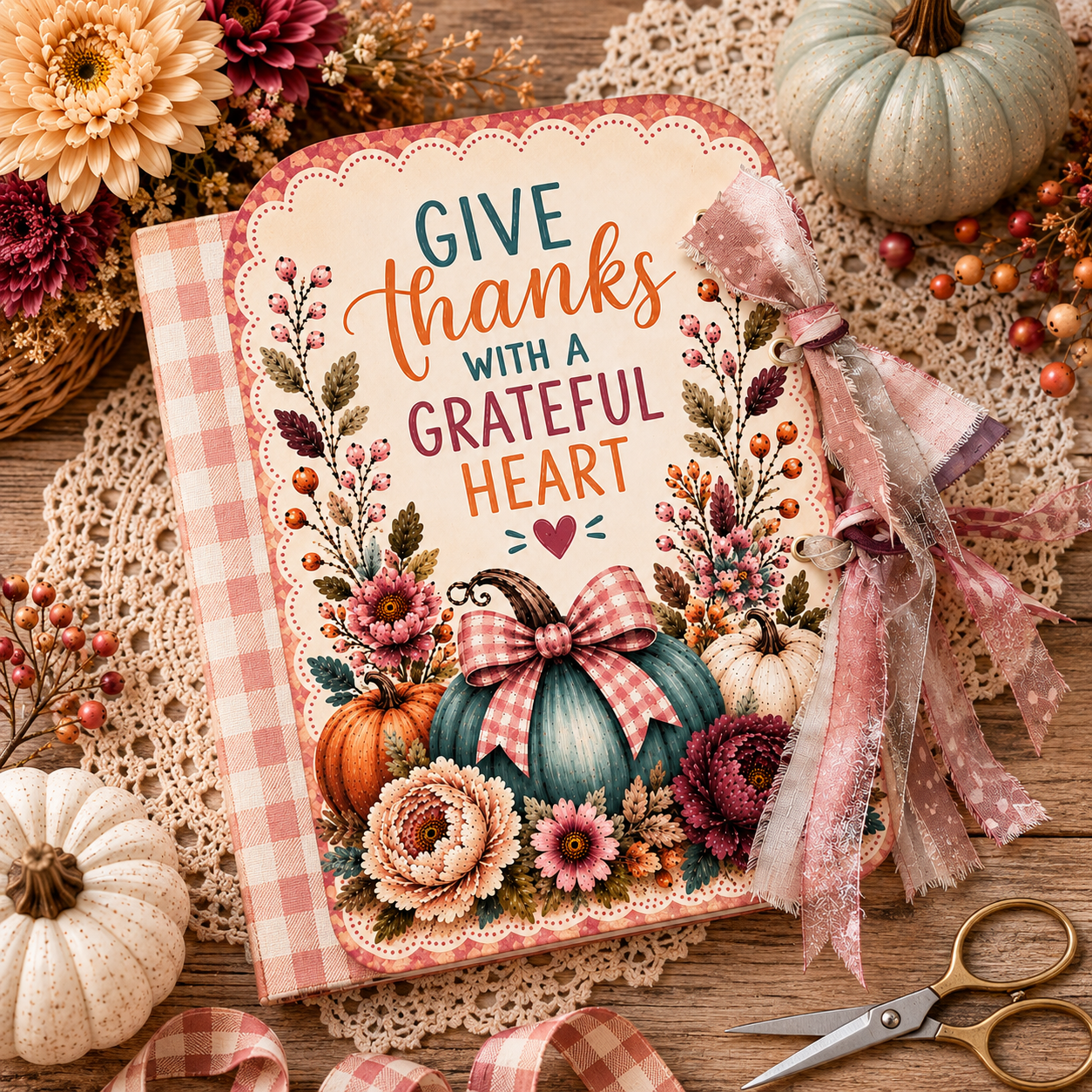 🍂 Vintage Harvest Market Gratitude Journal Printable Kit