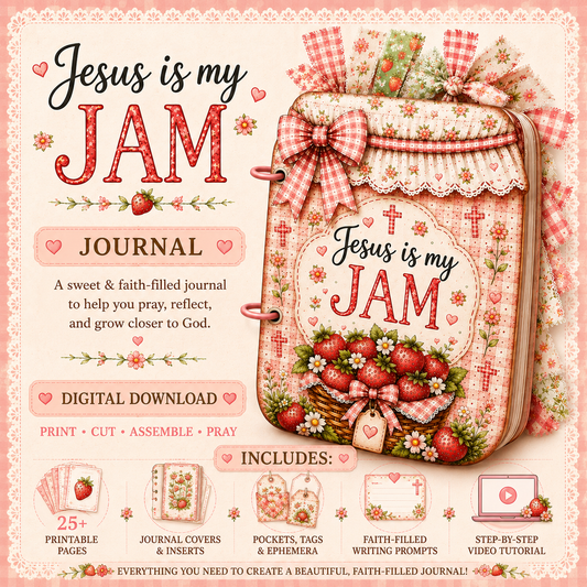 Jesus Is My JAM Faith Mason Jar Journal Printable | Christian Journal Download | DIY Faith Craft Project