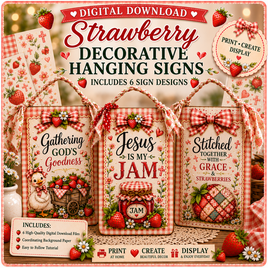 Strawberry Sign Bundle | DIY Printable Download