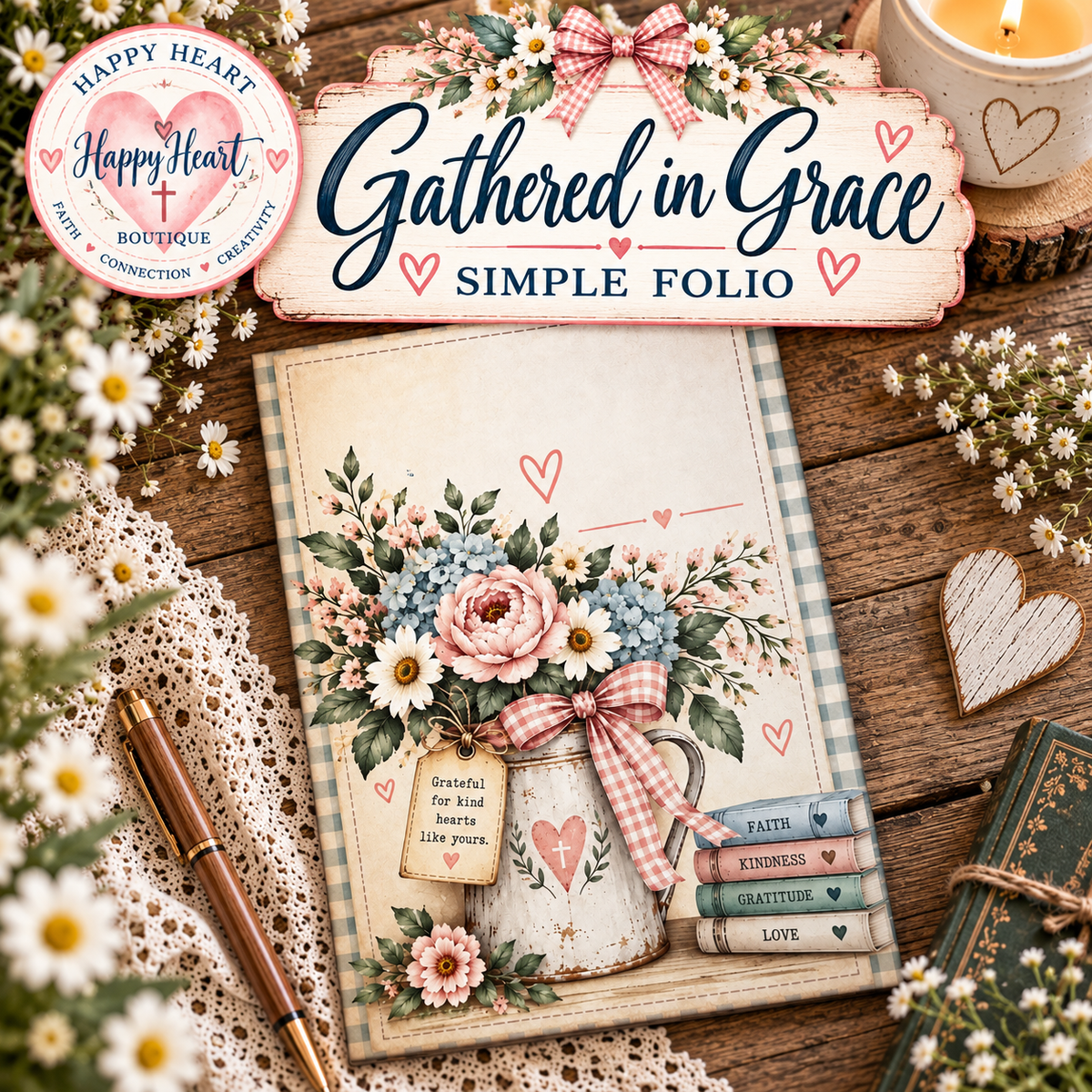 Gathered in Grace Simple Folio | Printable Faith-Based Paper Craft Kit ...