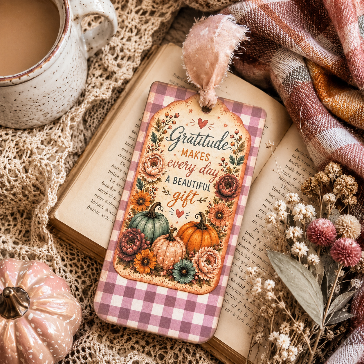 🍁 Vintage Harvest Market Bookmark Set / DIY printable