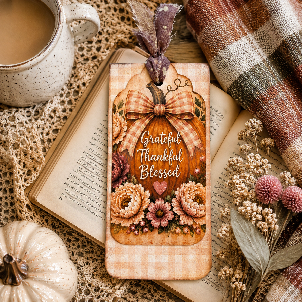 🍁 Vintage Harvest Market Bookmark Set / DIY printable