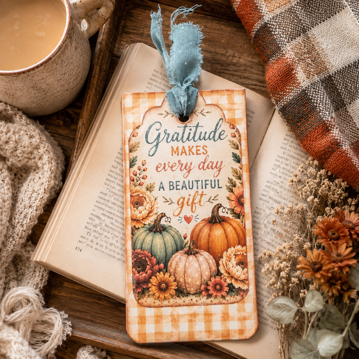 🍁 Vintage Harvest Market Bookmark Set / DIY printable