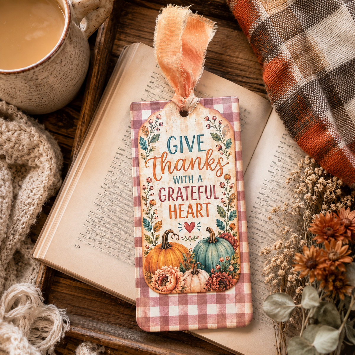 🍁 Vintage Harvest Market Bookmark Set / DIY printable