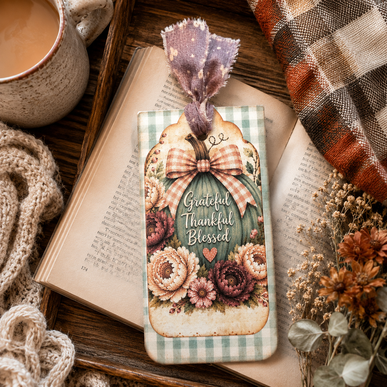 🍁 Vintage Harvest Market Bookmark Set / DIY printable