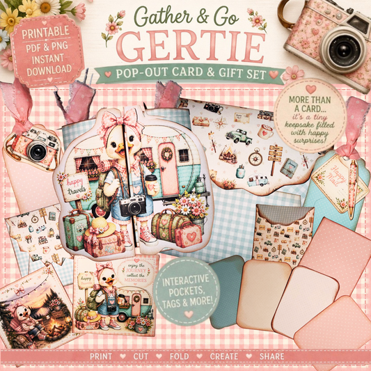 Gather & Go Gertie The Goose Pop-Out Card & Gift Set