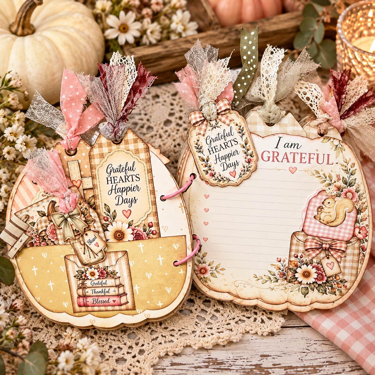 Pumpkin Cottage Full Journal | 78-Page DIY Printable Fall Guided Gratitude & Faith Journal Kit