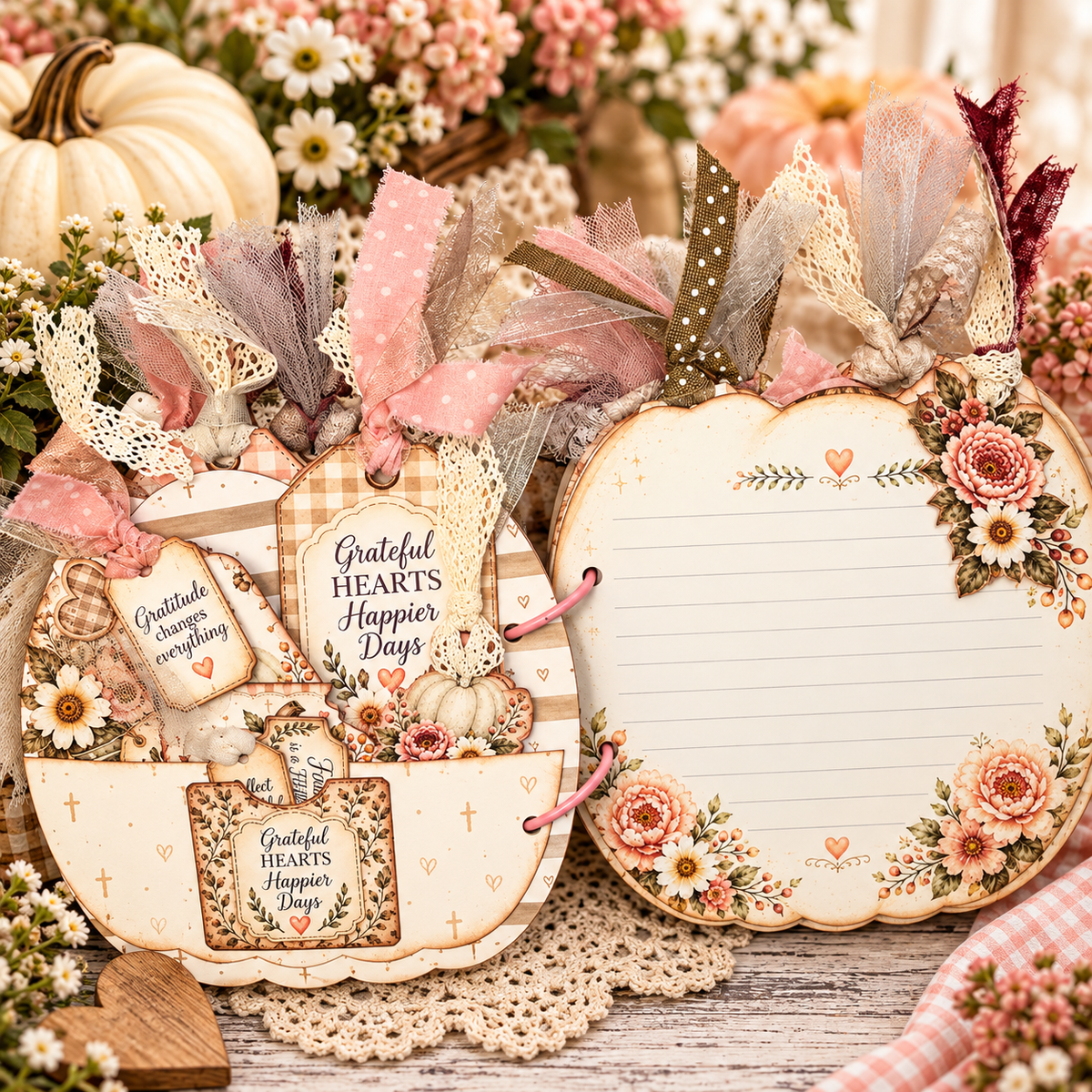 Pumpkin Cottage Full Journal | 78-Page DIY Printable Fall Guided Gratitude & Faith Journal Kit