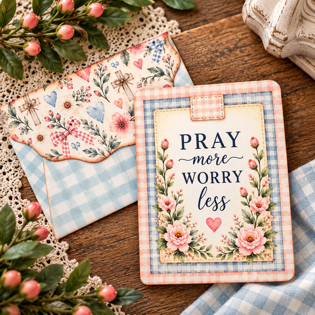 Gathered in Grace Heartfelt Greetings Cards Set | Printable Christian Greeting Cards & Envelopes