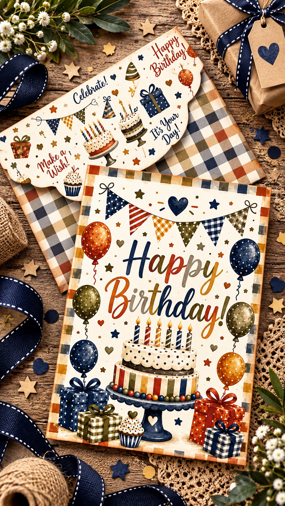 🎂💕 Birthday Celebration Bundle – 4 Deluxe Printable Birthday Card & Stationery Sets