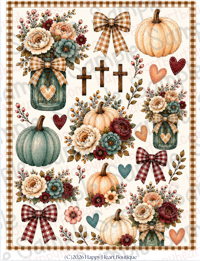 🍁 Fall Blessings Paper, Ephemera & Creative Elements Collection