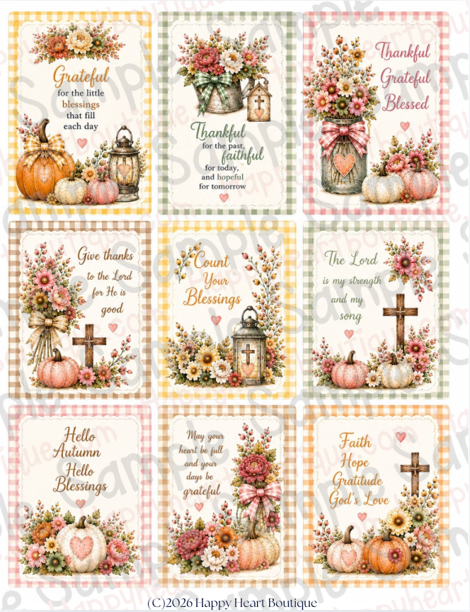 🍁 Fall Blessings Paper, Ephemera & Creative Elements Collection