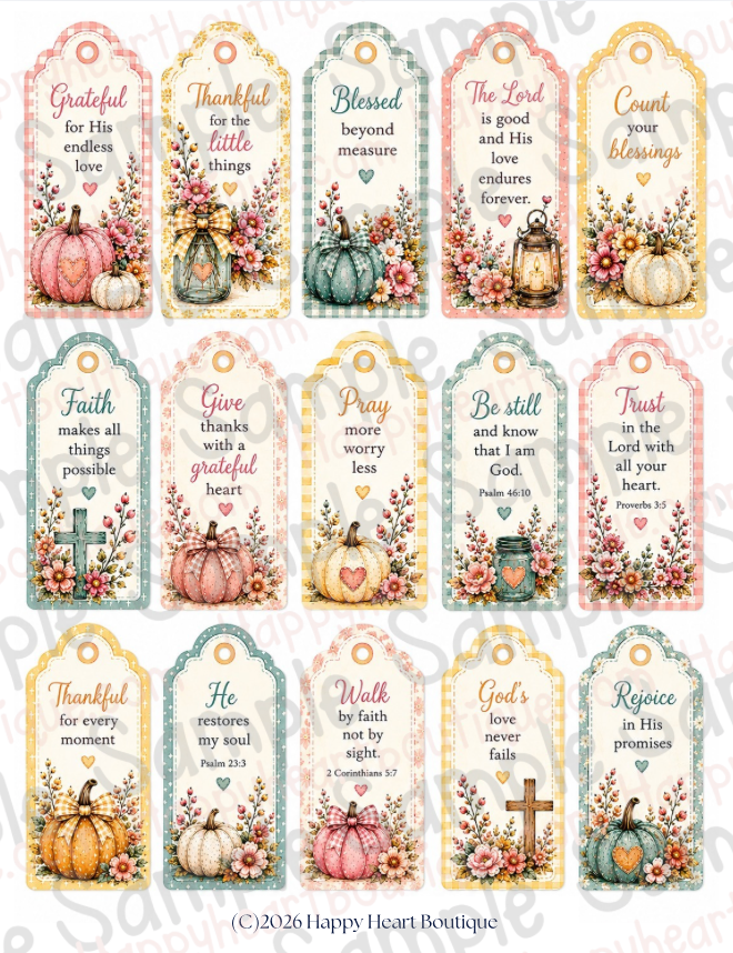 🍁 Fall Blessings Paper, Ephemera & Creative Elements Collection