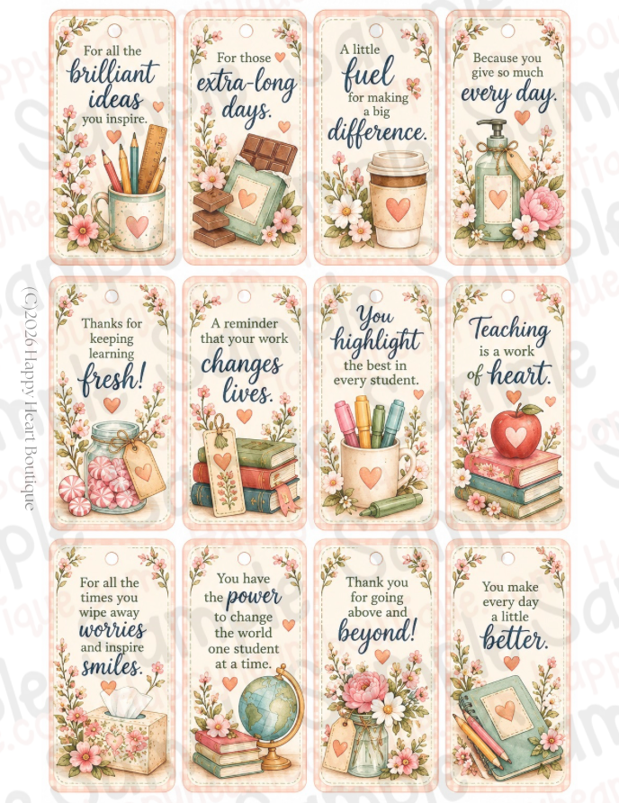 🍎 Teacher Appreciation Paper & Ephemera Collection