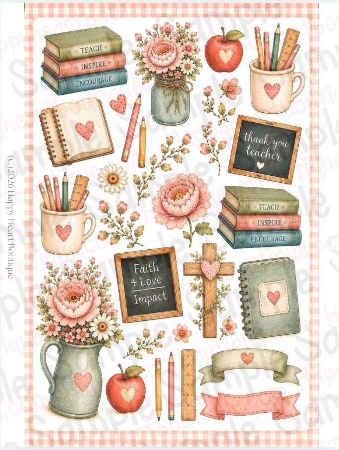 🍎 Teacher Appreciation Paper & Ephemera Collection