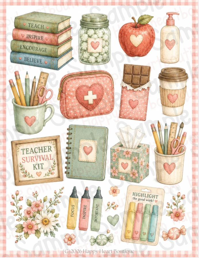 🍎 Teacher Appreciation Paper & Ephemera Collection