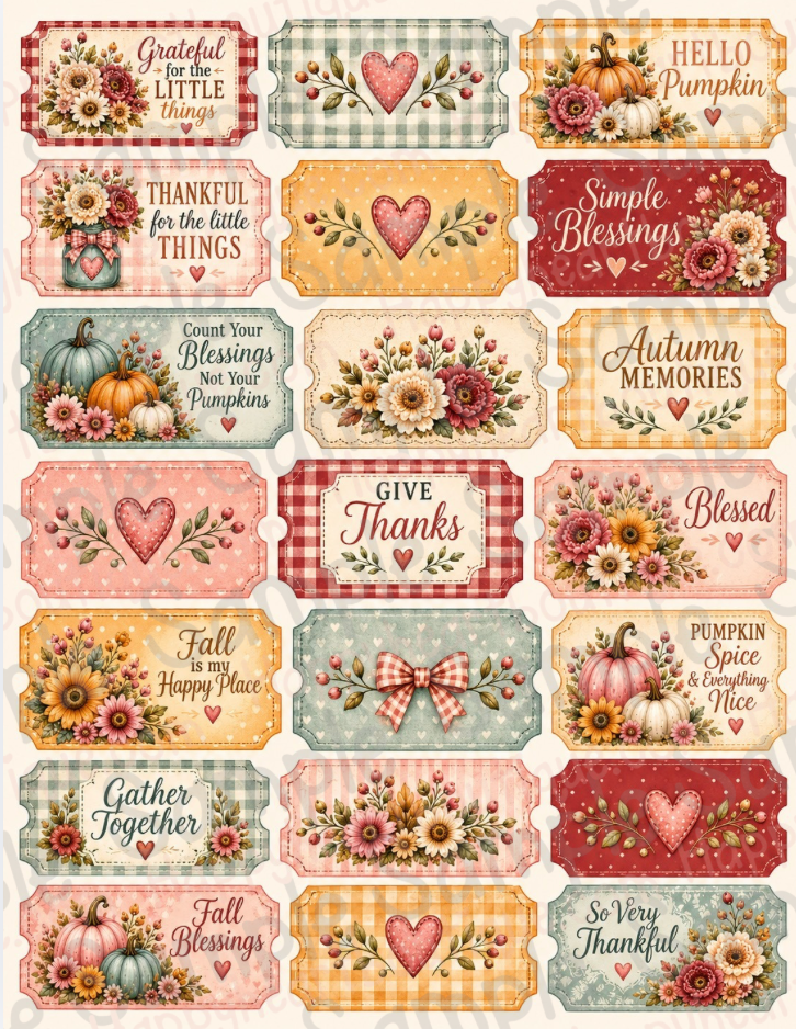 🍂 Vintage Harvest Market Printable Paper, Ephemera  & Creative Elements Collection | Fall Junk Journal, Scrapbook & Paper Crafting Kit