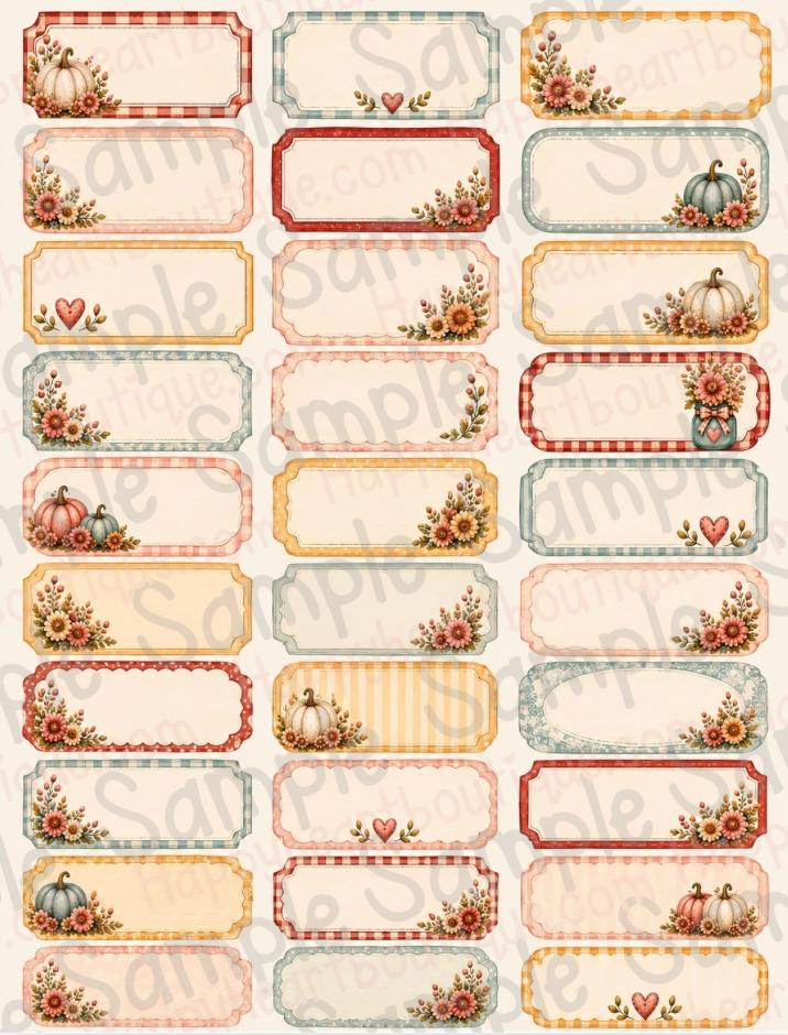 🍂 Vintage Harvest Market Printable Paper, Ephemera  & Creative Elements Collection | Fall Junk Journal, Scrapbook & Paper Crafting Kit
