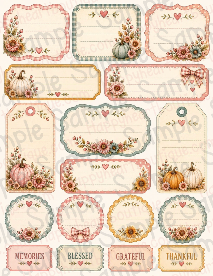 🍂 Vintage Harvest Market Printable Paper, Ephemera  & Creative Elements Collection | Fall Junk Journal, Scrapbook & Paper Crafting Kit