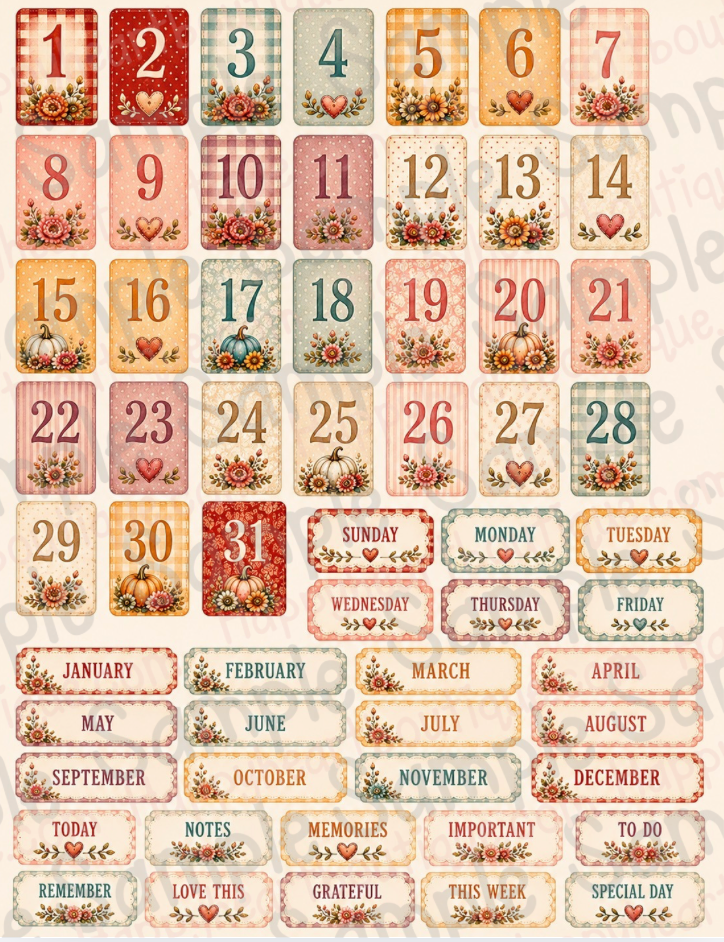 🍂 Vintage Harvest Market Printable Paper, Ephemera  & Creative Elements Collection | Fall Junk Journal, Scrapbook & Paper Crafting Kit