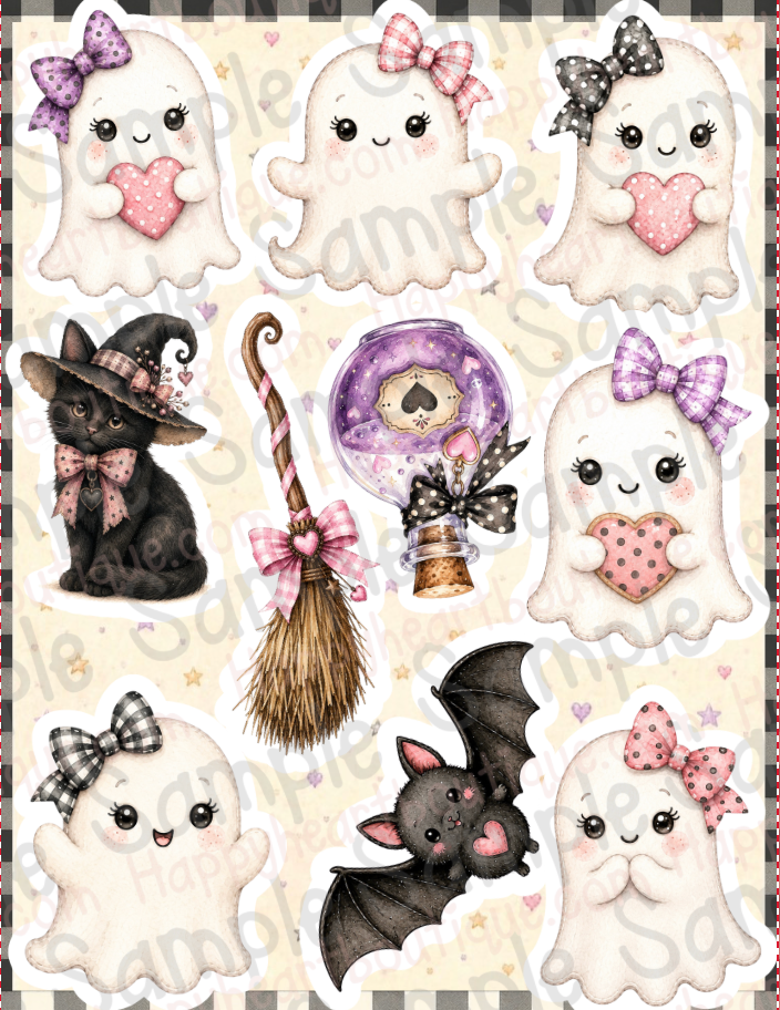 💜👻🩷 Too Cute to Spook Tri-Fold Folio / Card | Printable Halloween Paper Craft Kit | Digital Download