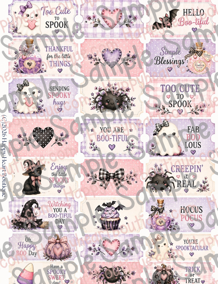 💜🐈‍⬛🩷  Too Cute to Spook Paper, Ephemera & Creative Elements Collection