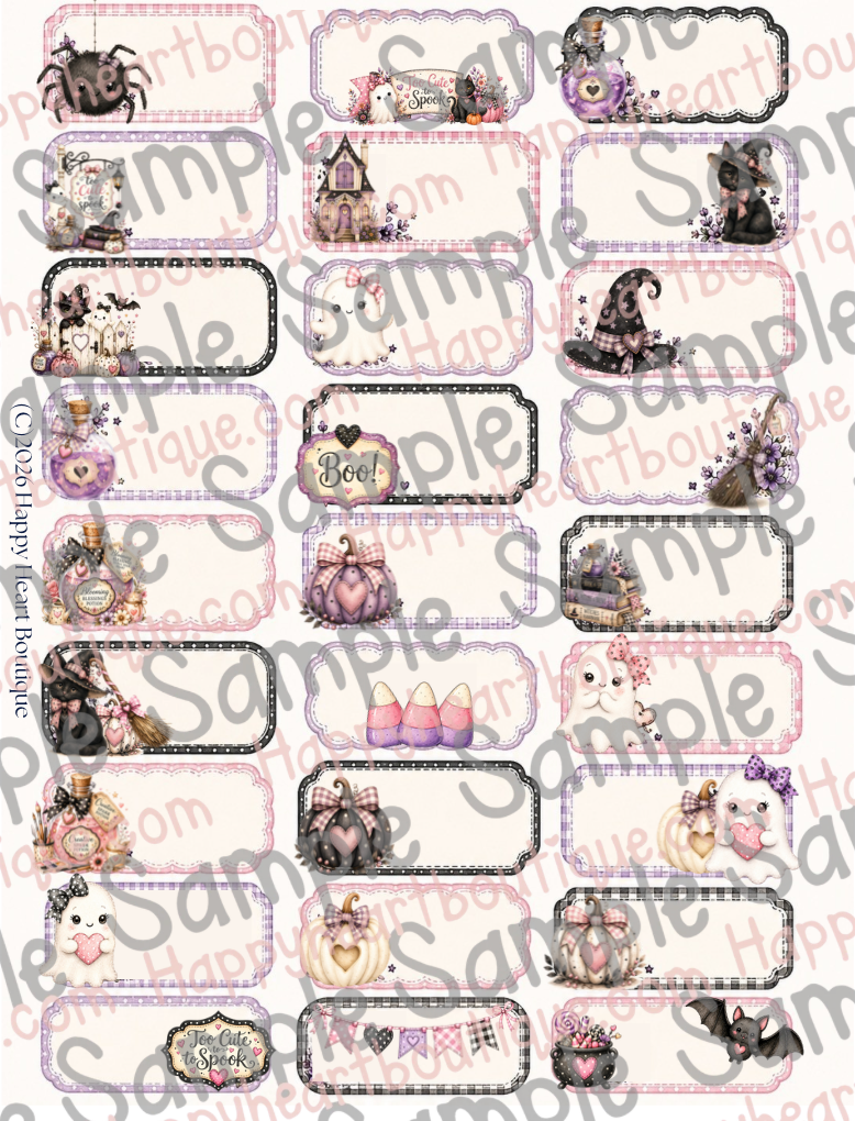 💜🐈‍⬛🩷  Too Cute to Spook Paper, Ephemera & Creative Elements Collection