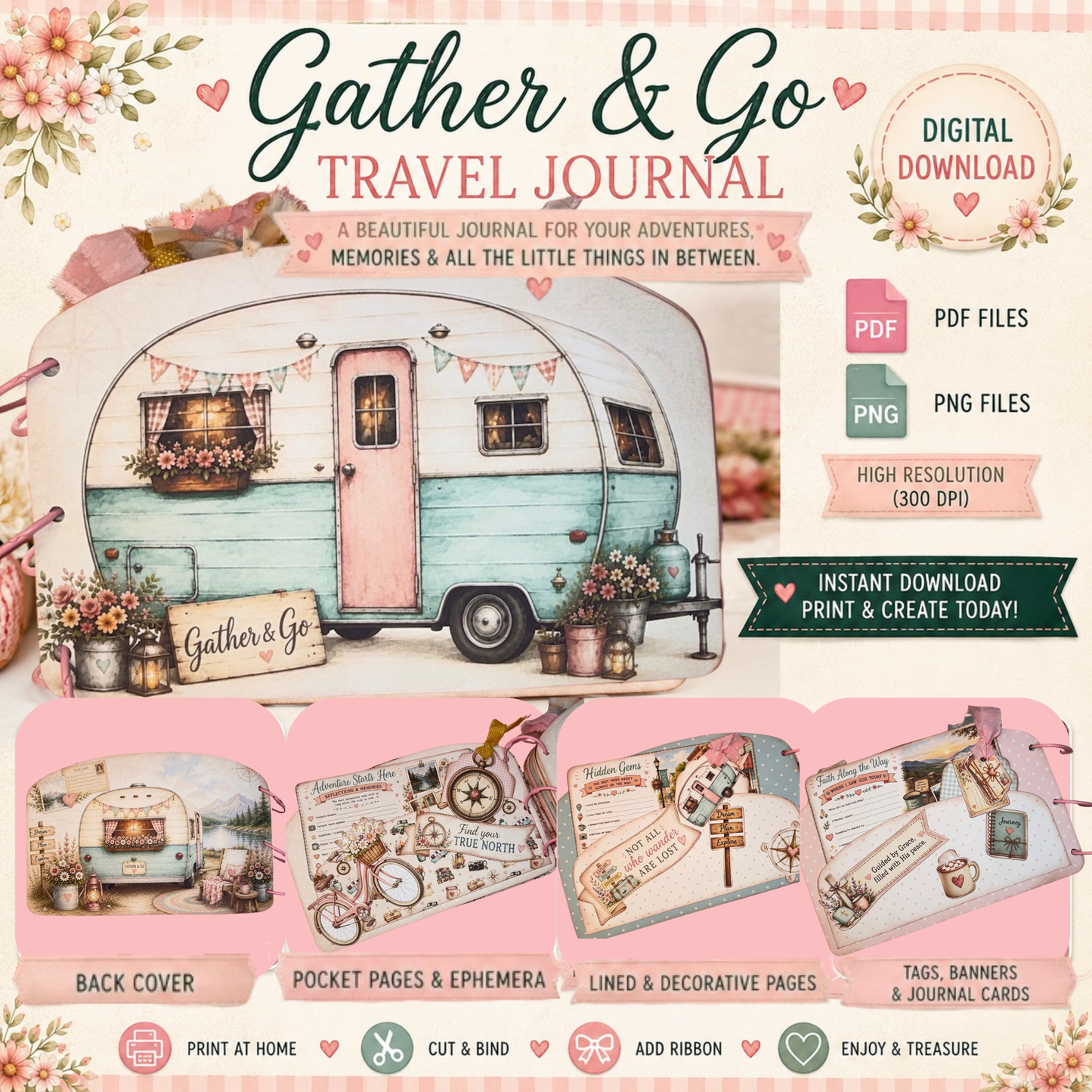 Gather & Go Bundle | 5 Printable Paper Craft Collections