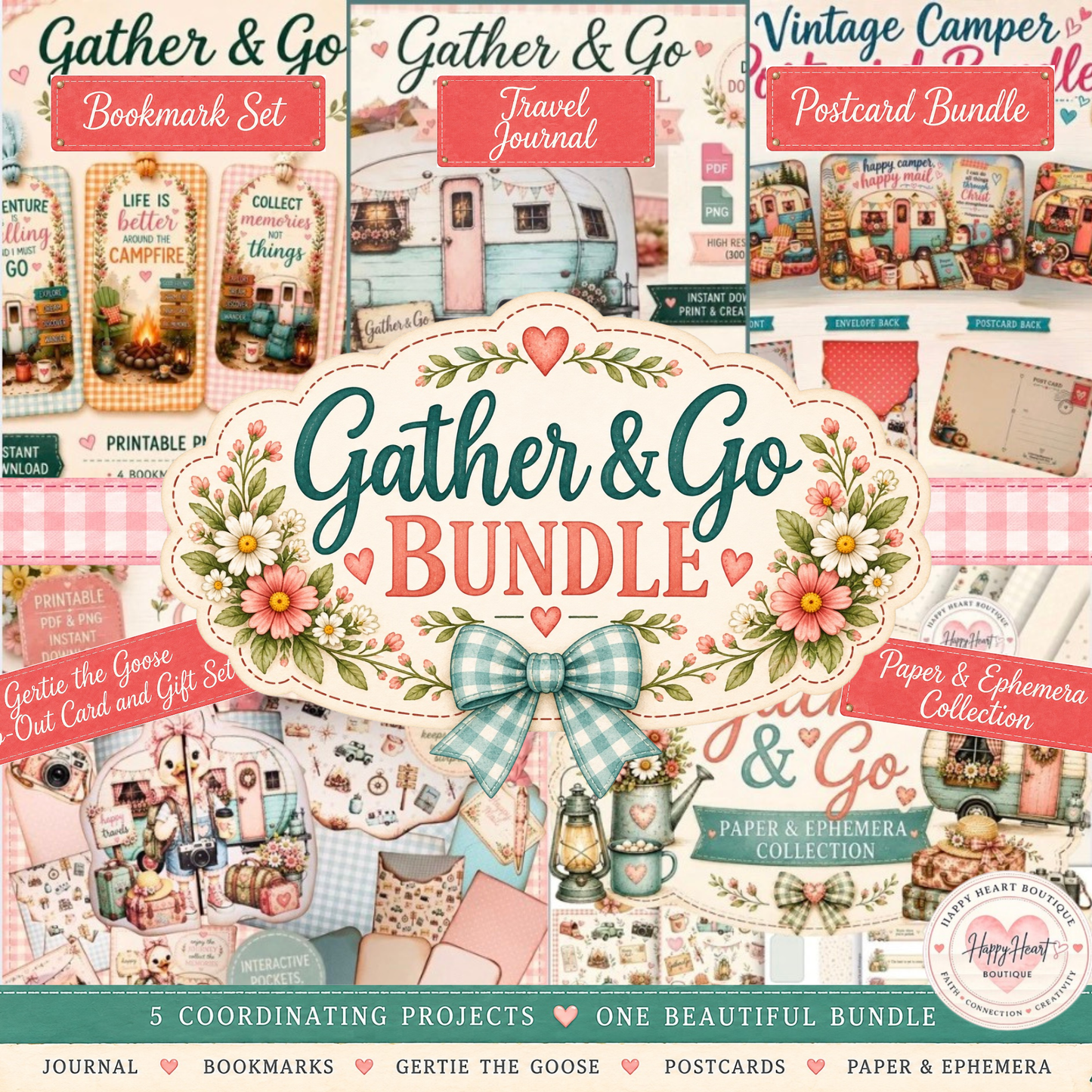 Gather & Go Bundle | 5 Printable Paper Craft Collections