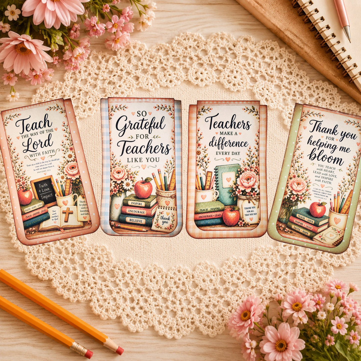 🍎🍎🍎Teacher Appreciation Printable Bundle | Teacher Gift Set, Survival Kit, Bookmarks, Paper & Ephemera | Digital Download