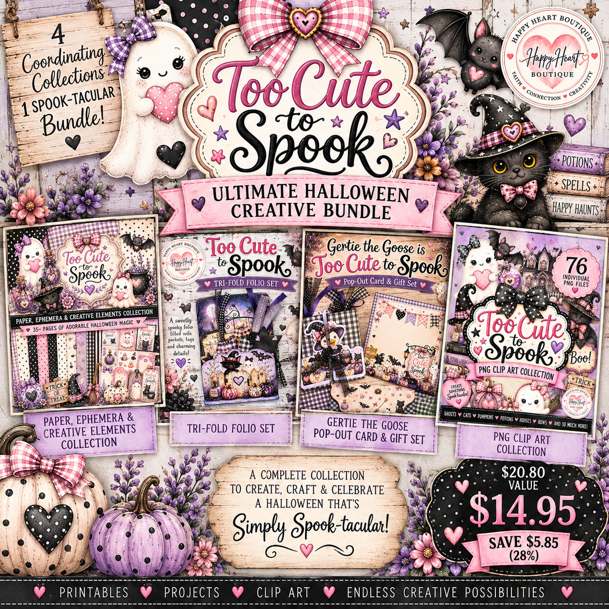 👻🩷 Too Cute to Spook Ultimate Halloween Creative Bundle 💜👻