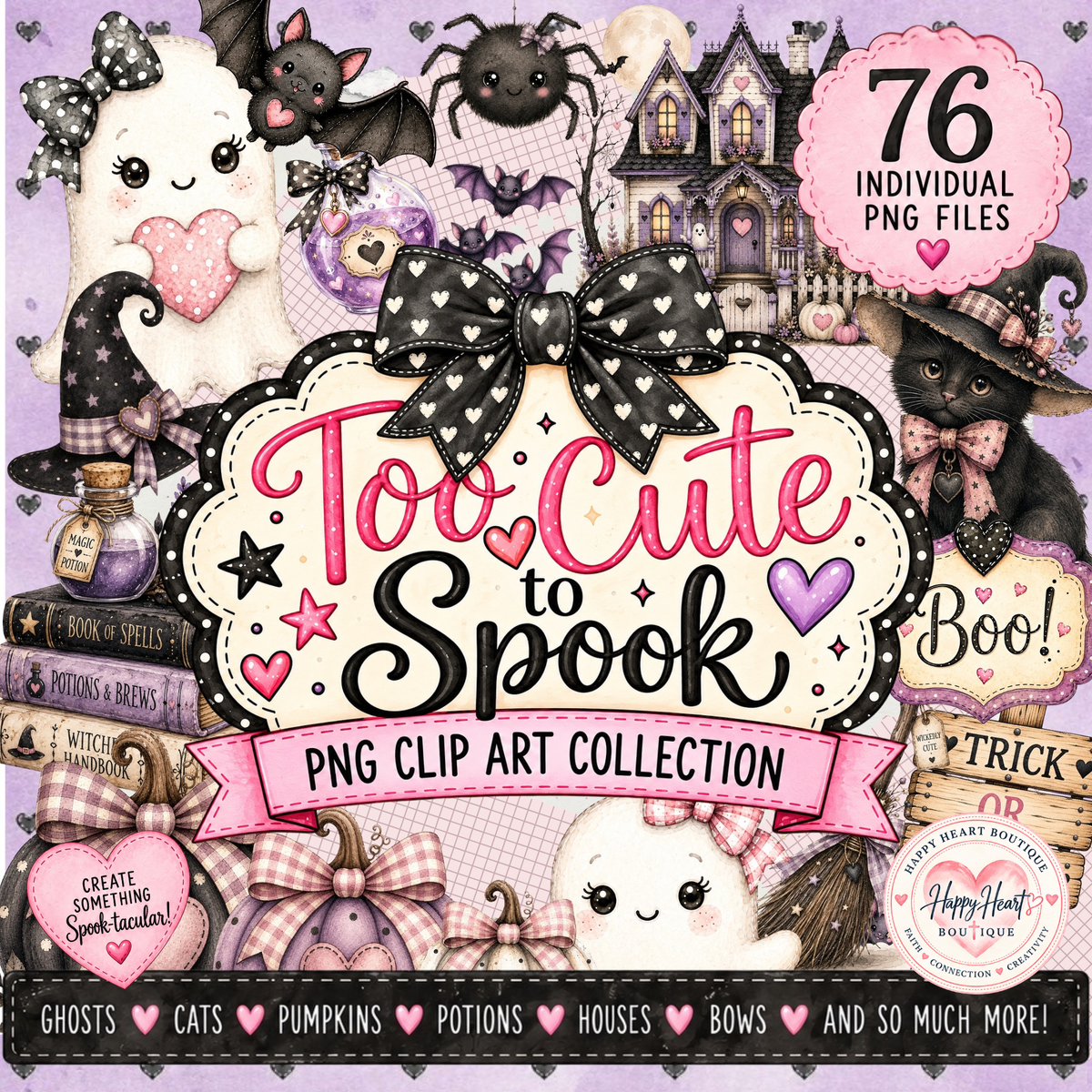 👻🩷 Too Cute to Spook Ultimate Halloween Creative Bundle 💜👻