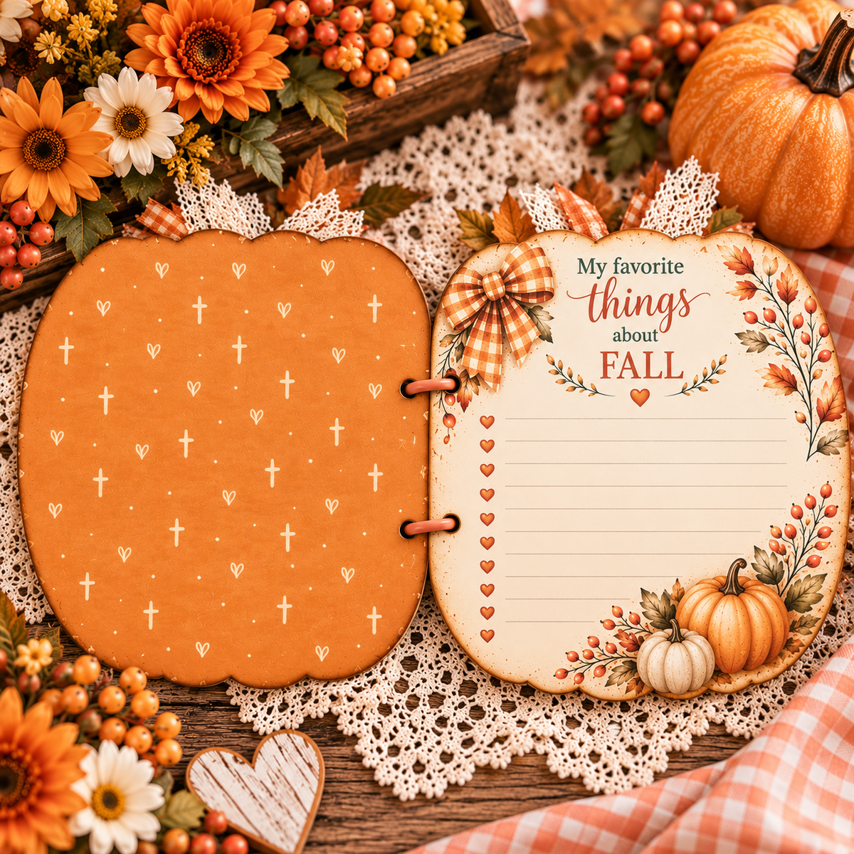 Pumpkin Cottage Full Journal | 78-Page DIY Printable Fall Guided Gratitude & Faith Journal Kit