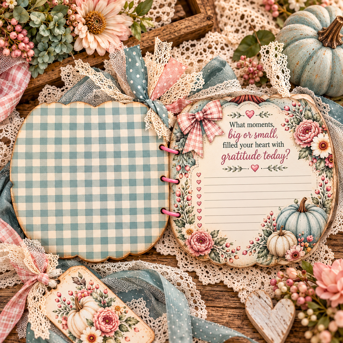 Pumpkin Cottage Full Journal | 78-Page DIY Printable Fall Guided Gratitude & Faith Journal Kit