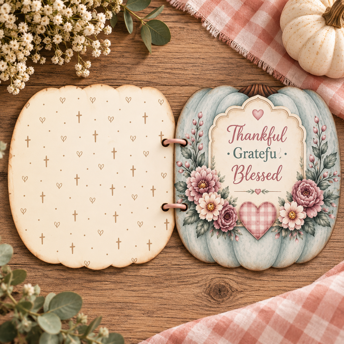 Pumpkin Cottage Full Journal | 78-Page DIY Printable Fall Guided Gratitude & Faith Journal Kit