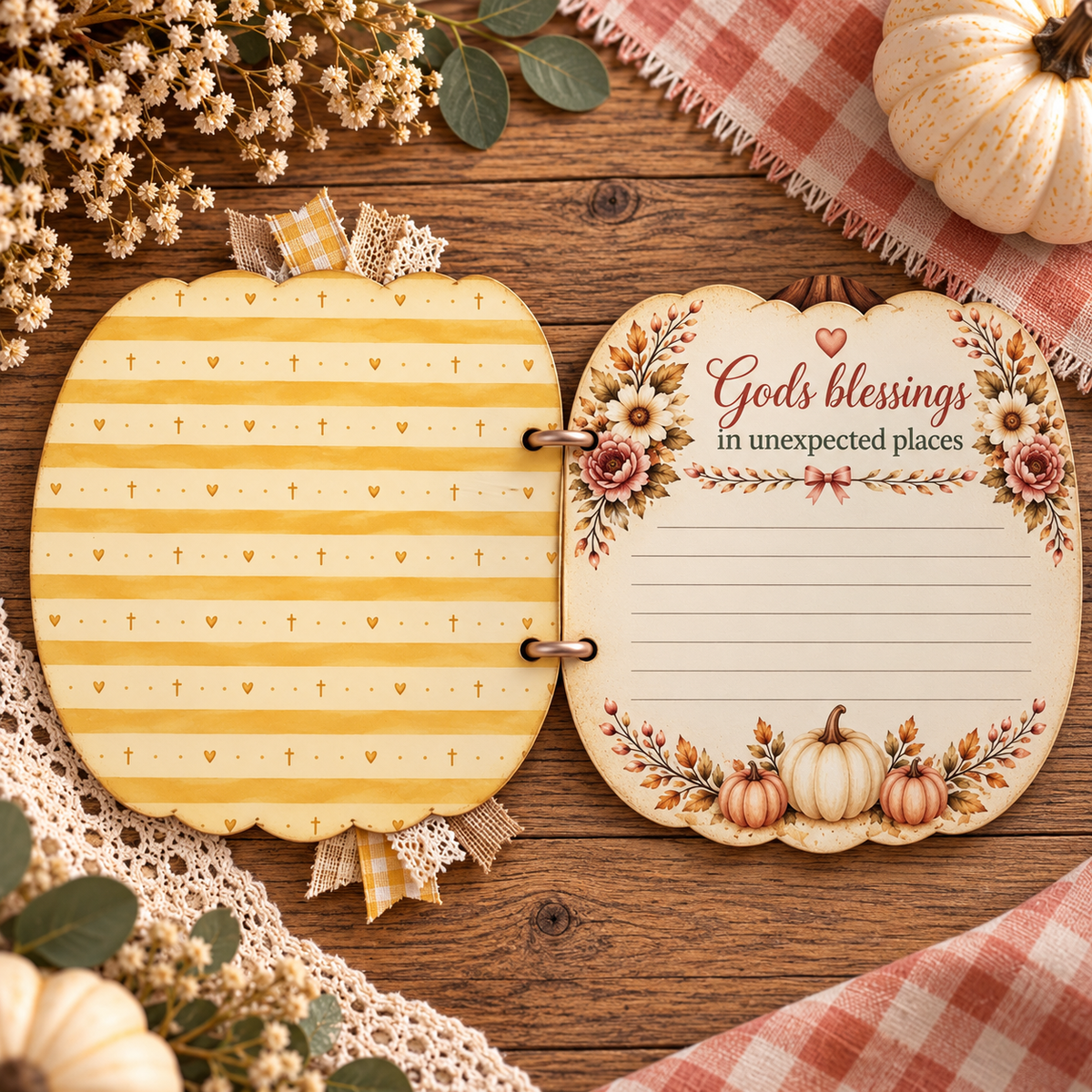 Pumpkin Cottage Full Journal | 78-Page DIY Printable Fall Guided Gratitude & Faith Journal Kit