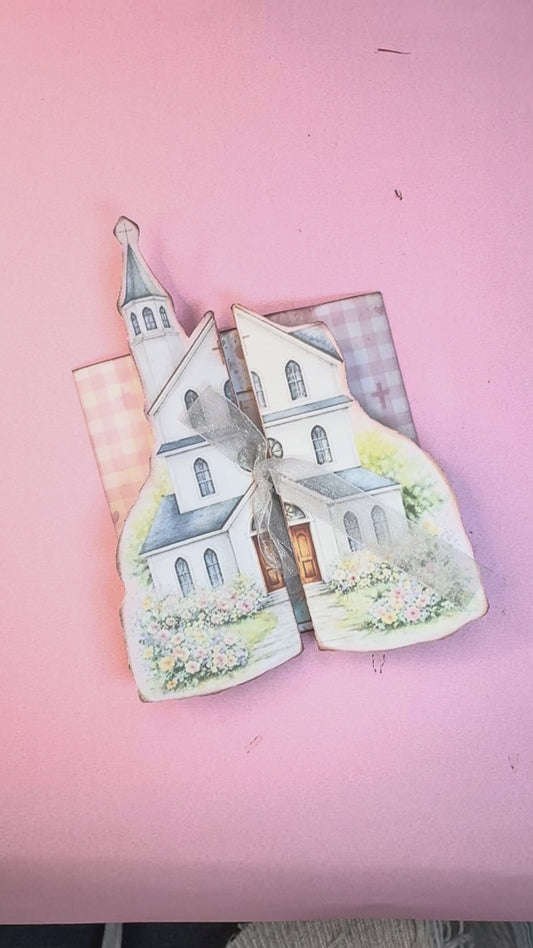 Church Flip-Out Mini Prayer Journal Printable | Christian Wedding Gift | DIY Faith Craft Digital Download