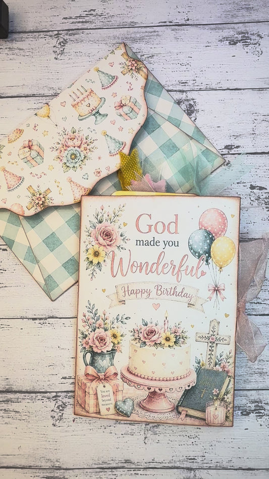 Birthday Blessings Deluxe Card & Stationery Set + Folio | Christian Birthday Printable Card Making Kit