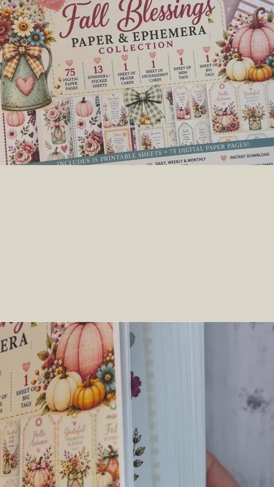🍁 Fall Blessings Paper, Ephemera & Creative Elements Collection