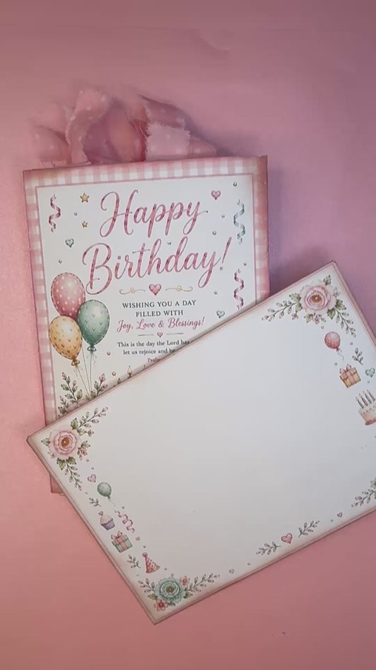 Classic Birthday Deluxe Card and Stationary Set / Printable Gift Card Kit